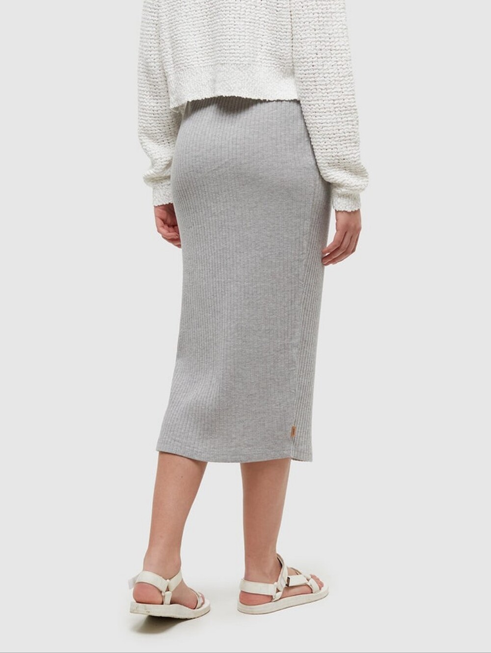 Tentree Ribbed Knit Midi Skirt with Side Slit - Picture 2 of 2